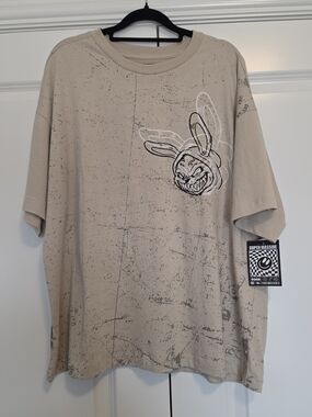 NEW SUPER MASSIVE OVERSIZED DOUBLE SIDED GRAPHIC RABBIT T-SHIRT L Y2K STREETWEAR